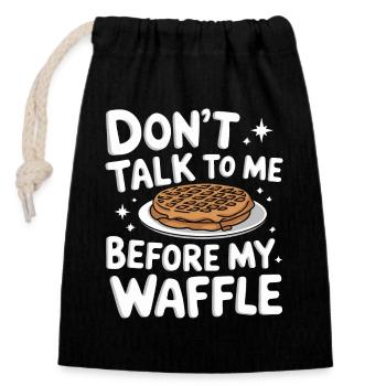 Waffles Breakfast Sweets - Closable cotton gift bag (14x20cm) - black - Front