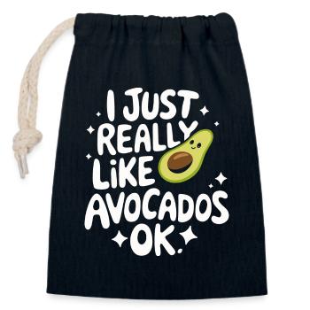 Avocado Food Guacamole Vegan - Closable cotton gift bag (14x20cm) - navy - Front