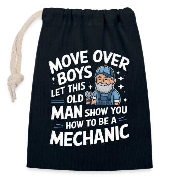 Mécanicien Atelier mécanique - Sac cadeau en coton avec cordon (14 x 20 cm) - bleu marine - Devant