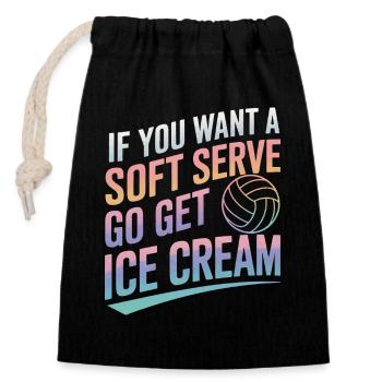 Volleyball Players Beach Volleyball Volleyball Players - Closable cotton gift bag (14x20cm) - black - Front