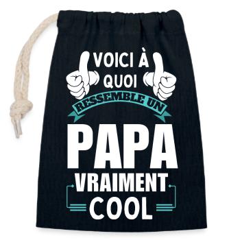This is what a Really Cool Dad looks like - Closable cotton gift bag (14x20cm) - navy - Front