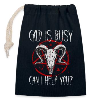 Satanist Baphomet Satanismus - Verschließbarer Geschenkbeutel aus Baumwolle (14x20cm) - Navy - Vorne