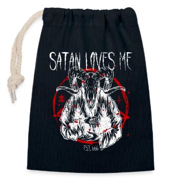 Satanist Baphomet Satanism - Closable cotton gift bag (14x20cm) - navy - Front