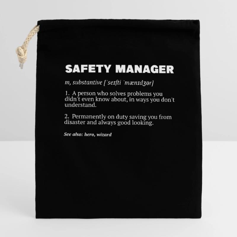 Responsable de la sécurité Agent de sécurité Sac cadeau en coton avec cordon (14 x 20 cm)