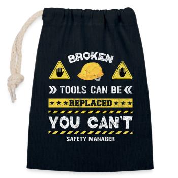Safety Manager Sicherheitsbeauftragter - Verschließbarer Geschenkbeutel aus Baumwolle (14x20cm) - Navy - Vorne