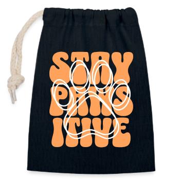 Imprint Paw Dog Loves Dogs - Closable cotton gift bag (14x20cm) - navy - Front