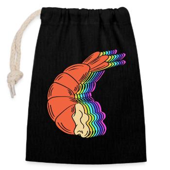 Krabbe Meeresfrüchte Shrimp Languste - Verschließbarer Geschenkbeutel aus Baumwolle (14x20cm) - Schwarz - Vorne