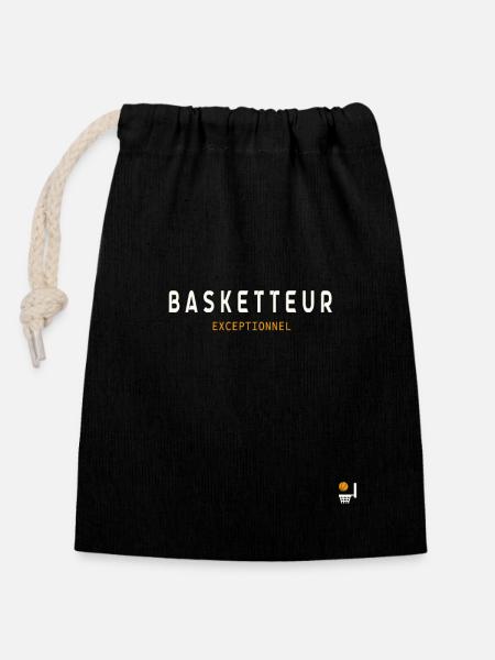 Basketteur Exceptionnel - Sac cadeau en coton avec cordon (14 x 20 cm) - noir