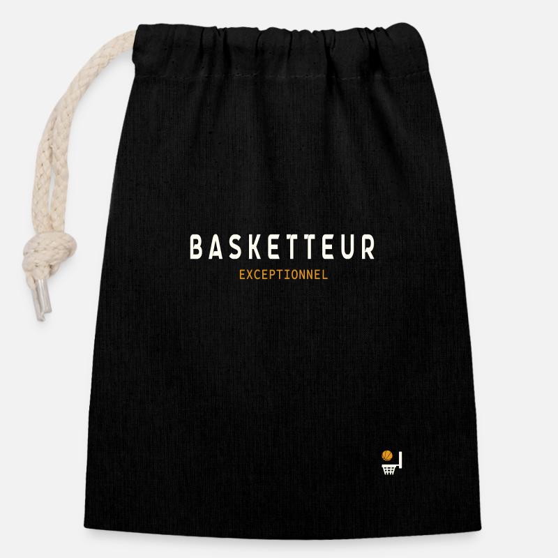 Basketteur Exceptionnel - Sac cadeau en coton avec cordon (14 x 20 cm) - noir