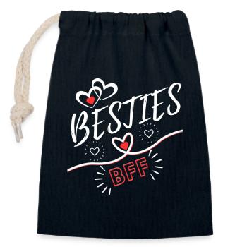 Beste Freunde Für immer BFF Freunde Andenken - Verschließbarer Geschenkbeutel aus Baumwolle (14x20cm) - Navy - Vorne