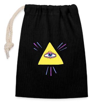 Tacos that sees everything - Closable cotton gift bag (14x20cm) - black - Front