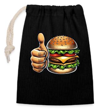 Burger mexicain Restauration rapide - Sac cadeau en coton avec cordon (14 x 20 cm) - noir - Devant
