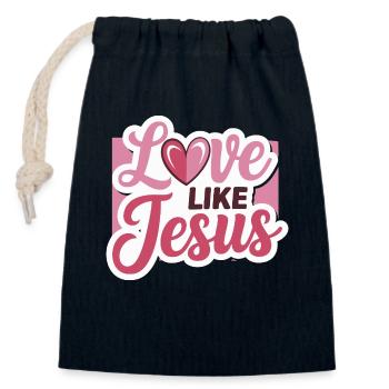 Love like Jesus - christliches Design Glaube Gott - Verschließbarer Geschenkbeutel aus Baumwolle (14x20cm) - Navy - Vorne
