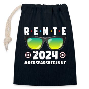 Rente 2024 - der Spaß beginnt - Verschließbarer Geschenkbeutel aus Baumwolle (14x20cm) - Navy - Vorne