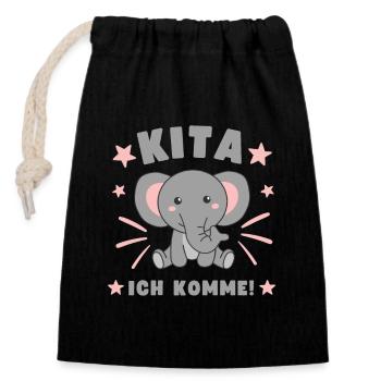 Kita I'm coming Kitakind - Closable cotton gift bag (14x20cm) - black - Front