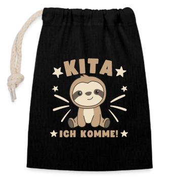 Kita I'm coming Kitakind - Closable cotton gift bag (14x20cm) - black - Front