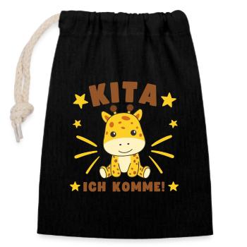 Kita I'm coming Kitakind - Closable cotton gift bag (14x20cm) - black - Front