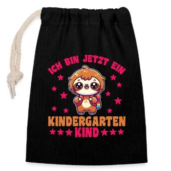 Nursery Sloth I'm Now A - Closable cotton gift bag (14x20cm) - black - Front
