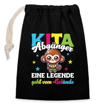 Daycare Leavers 2025 Farewell Kindergarten - Closable cotton gift bag (14x20cm) - black - Front