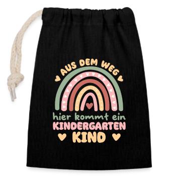 Aus dem weg hier kommt ein Kindergartenkind - - Verschließbarer Geschenkbeutel aus Baumwolle (14x20cm) - Schwarz - Vorne