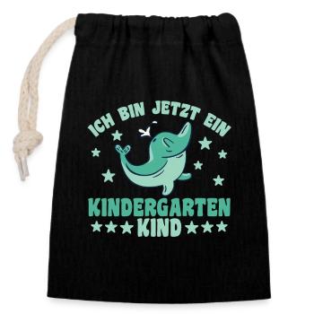 Maternelle Delfin Je suis maintenant un - Sac cadeau en coton avec cordon (14 x 20 cm) - noir - Devant