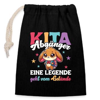 Daycare Leavers 2025 Farewell Kindergarten - Closable cotton gift bag (14x20cm) - black - Front
