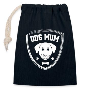 Dog Mum - Closable cotton gift bag (14x20cm) - navy - Front