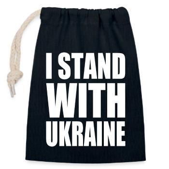 I stand with ukraine - Verschließbarer Geschenkbeutel aus Baumwolle (14x20cm) - Navy - Vorne