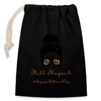 Still Elegant #HappyMothersDay (17) - Closable cotton gift bag (14x20cm) - black - Front