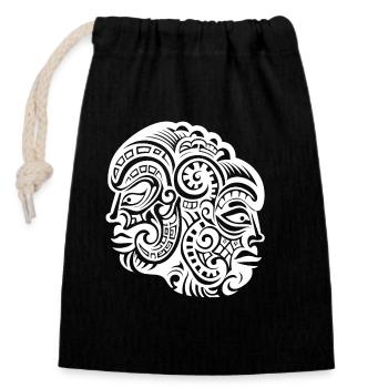 Art expressif du tatouage néo-zélandais des Maoris - Sac cadeau en coton avec cordon (14 x 20 cm) - noir - Devant