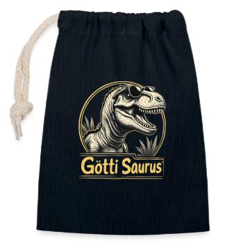Godfather Saurus - Closable cotton gift bag (14x20cm) - navy - Front