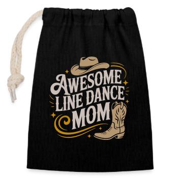 Line Dance Mom. Wonderful Line Dance Mom - Closable cotton gift bag (14x20cm) - black - Front