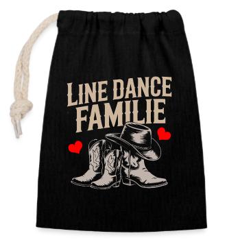 Line Dance Family Dad Mom Kids - Closable cotton gift bag (14x20cm) - black - Front