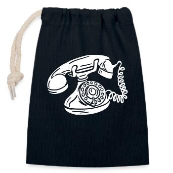 Téléphone avec wähscheibe Retro Oldschool Phone - Sac cadeau en coton avec cordon (14 x 20 cm) - bleu marine - Devant