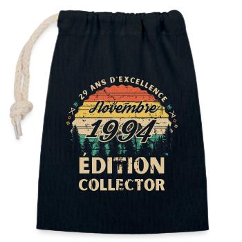 29 ans Novembre 1994 édition collector - Sac cadeau en coton avec cordon (14 x 20 cm) - bleu marine - Devant