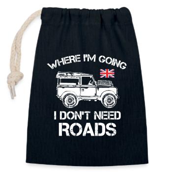 Landy I Dont Need Roads - Verschließbarer Geschenkbeutel aus Baumwolle (14x20cm) - Navy - Vorne