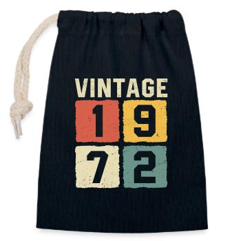 Millésime 1972 Né en 1972 - Sac cadeau en coton avec cordon (14 x 20 cm) - bleu marine - Devant