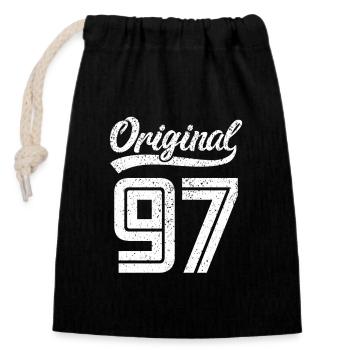 1997 Original 97 Né en 1997 - Sac cadeau en coton avec cordon (14 x 20 cm) - noir - Devant