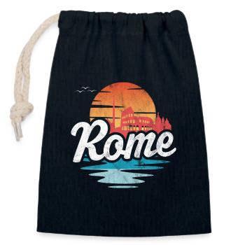 Rom - Verschließbarer Geschenkbeutel aus Baumwolle (14x20cm) - Navy - Vorne