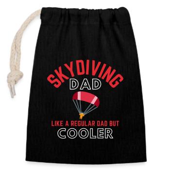 Fallschirmspringen Vater - Skydive Dad - Verschließbarer Geschenkbeutel aus Baumwolle (14x20cm) - Schwarz - Vorne