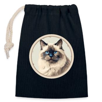 Ragdoll Katze - Verschließbarer Geschenkbeutel aus Baumwolle (14x20cm) - Navy - Vorne