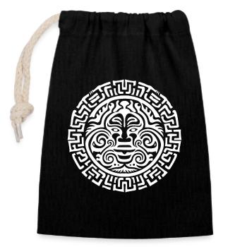 Magie culturelle d’un tatouage maori en rond - Sac cadeau en coton avec cordon (14 x 20 cm) - noir - Devant