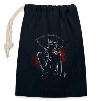 Lady red - Verschließbarer Geschenkbeutel aus Baumwolle (14x20cm) - Navy - Vorne