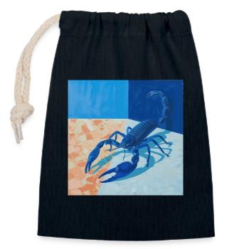 scorpion, bunt, tier, geschenk, geschenkidee - Verschließbarer Geschenkbeutel aus Baumwolle (14x20cm) - Navy - Vorne