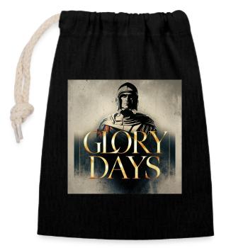 Jours de gloire - Sac cadeau en coton avec cordon (14 x 20 cm) - noir - Devant