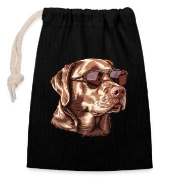 Chesapeake Bay Retriever, Dog, Sunglasses, Somm - Closable cotton gift bag (14x20cm) - black - Front