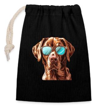 Chesapeake Bay Retriever, Dog, Sunglasses - Closable cotton gift bag (14x20cm) - black - Front
