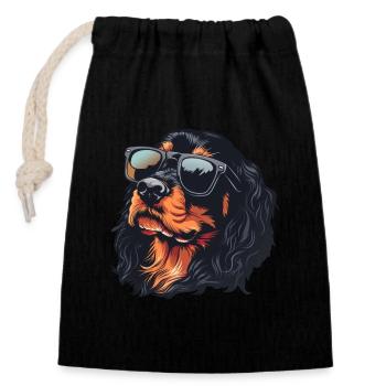 Gordon Setter, Hund, Sonnenbrille, Sommer - Verschließbarer Geschenkbeutel aus Baumwolle (14x20cm) - Schwarz - Vorne