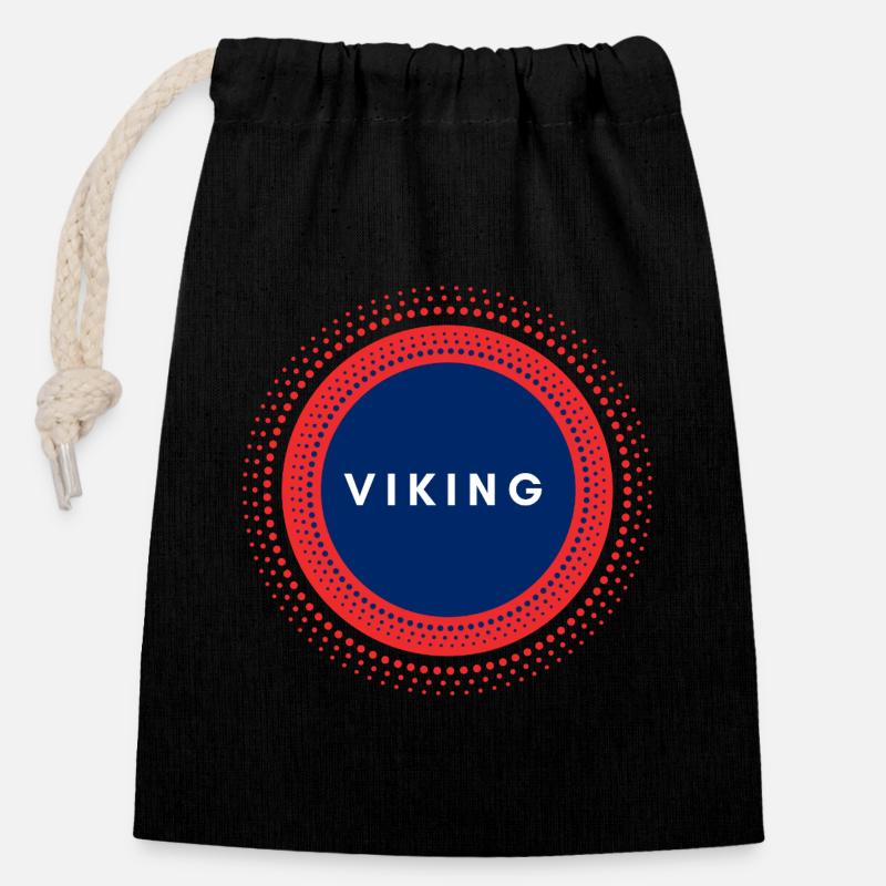 Viking - Closable cotton gift bag (14x20cm) - black