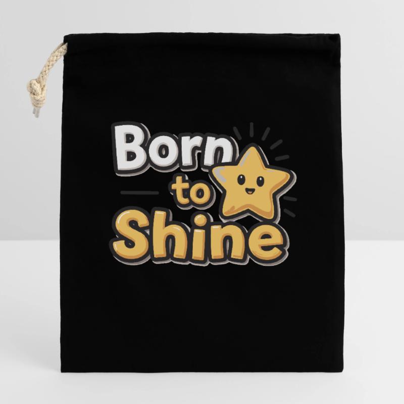 Born to Shine – Strahlender Stern Verschließbarer Geschenkbeutel aus Baumwolle (14x20cm)